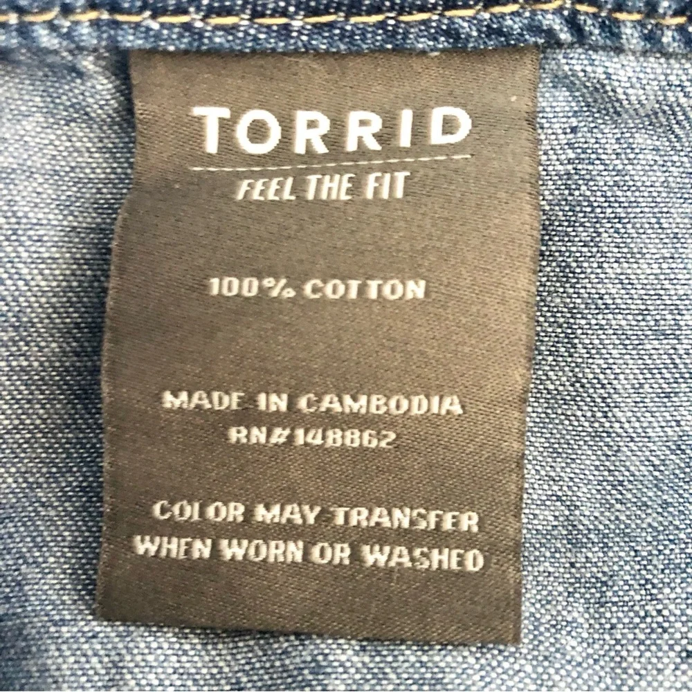 Torrid Blue Denim Women Jeans Overalls - Picture 7 of 10